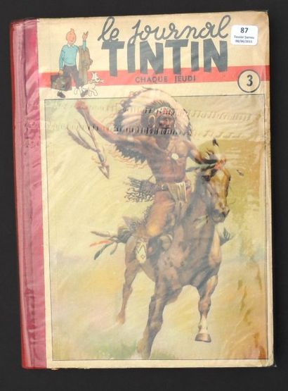 null «Tintin» (Journal). Edition française. Album n°3 (n°35 à 51 de 1949). Bel état,...