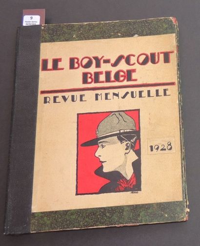 null «Le Boy Scout». 1928. Année complète reliée. Premier plat avec couverture collée....