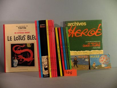 HERGÉ Lot de 13 albums Tintin: Coke en stock (1975, C1, TBE), Tintin au Tibet (1971,...