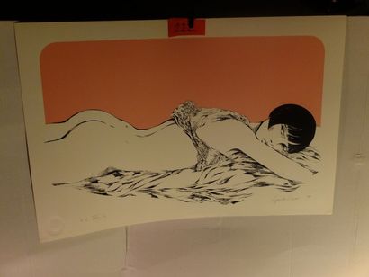 null Lot de 4 Sérigraphies à l'état neuf. Barbier: Nu (Désir Aedena 1985) - Crepax:...