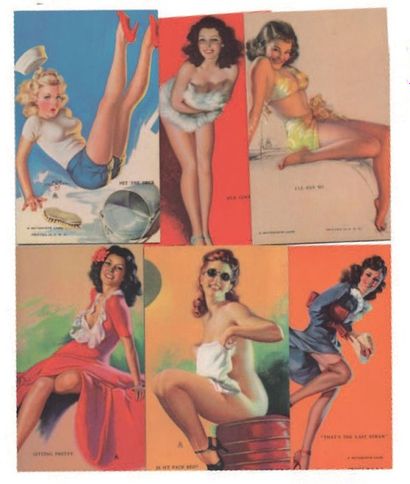 null Cartes Postales «Pin up». Rare ensemble de 66 cartes postales «A Mutoscope Card»...