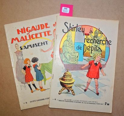GIFFEY 2 Volumes. «Nigaude et Malicette s'amusent». SPE 1933, second tirage. «Shirley...