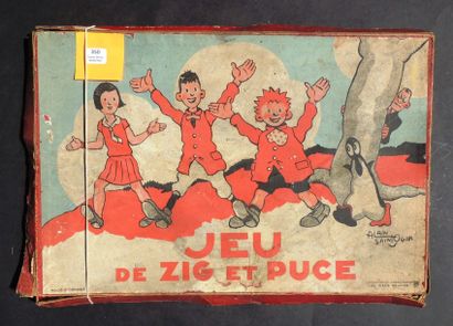 SAINT-OGAN «Jeu de Zig et Puce». Coffret en carton 42 x 28 cm renfermant un plateau...