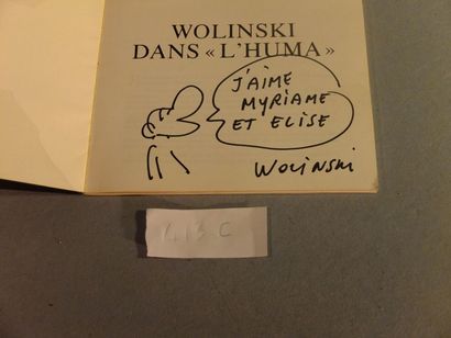 WOLINSKI Dessin original. Dessin au feutre légendé «J'aime Myriam et Elise» format...
