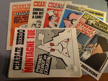 null Charlie Hebdo. 31 affiches pour Kiosques à journaux. Affiches promotionnelles...