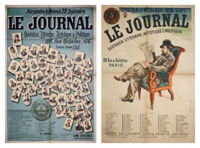 null LE JOURNAL Quotidien littéraire 1892. Affiche française pliée en assez bon état....