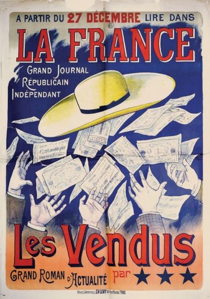 null LA FRANCE: LES VENDUS Le scandale de Panama. 1893. Affiche française pliée en...
