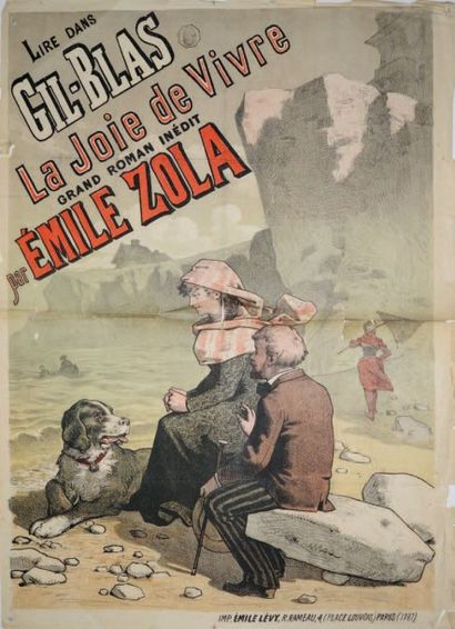 null LA JOIE DE VIVRE par Emile ZOLA A lire dans le GIL BLAS. 1884. Affiche française...