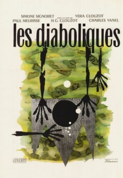 GID LES DIABOLIQUES, Henri Georges Clouzot. Affiche roulée en très bon état. 70x90cm....