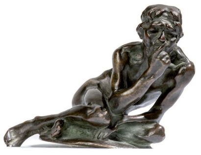 Alexandre Charpentier (1856 -1909) Le Penseur Bronze à patine médaille, signé ?A...