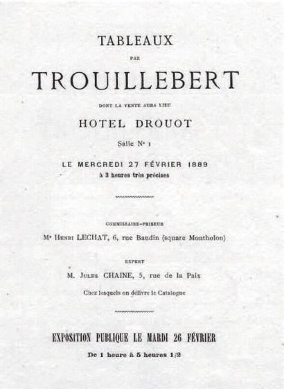 Paul Désiré TROUILLEBERT (1829-1900) Bord de rivière Huile sur toile. Signée en bas...