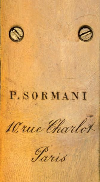 SORMANI Paul (1817-1877) Important serre-papiers en placage de satiné amarante et...