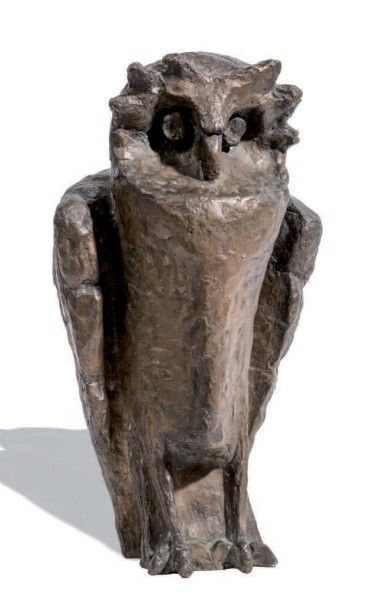 Anthanas MONCYS (1921-1993) 
The owl - About 1955
Probably a unique cast in bronze,...