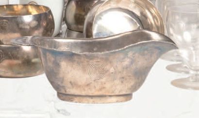 Paquebot NORMANDIE (1935) 
Silver plated sauce boat for the Sirius service, used...