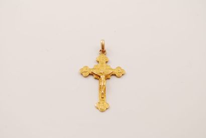 null Cross in 18K (750°/00) chased yellow gold.
Dated June 14, 1906.
= Height: 5.2...
