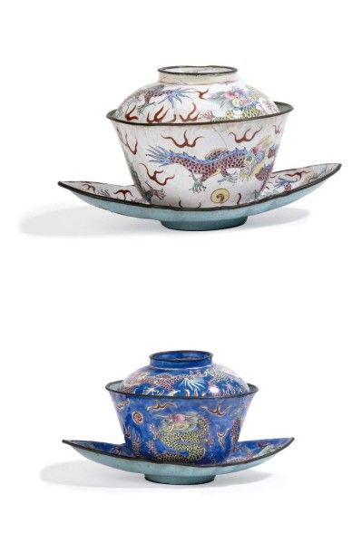 VIETNAM - Période MINH MANG (1820 - 1841) 
Deux paires de bols couverts et leurs...