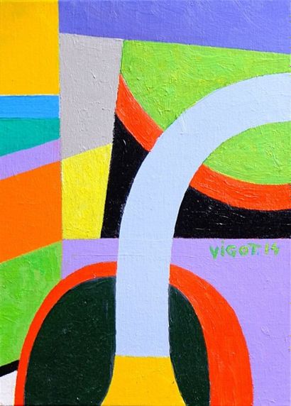 VIGOT Jacques Swing / Huile sur toile / Signé milieu droite / 33 x 24 cm 