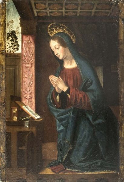 Ecole LOMBARDE du début du XVIIème siècle 
Vierge en prière
Panneau
27 x 19 cm
R...