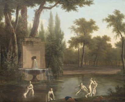 Jean Pierre Houel (rouen 1735 - Paris 1813) 
Baigneuses dans un paysage près de la...
