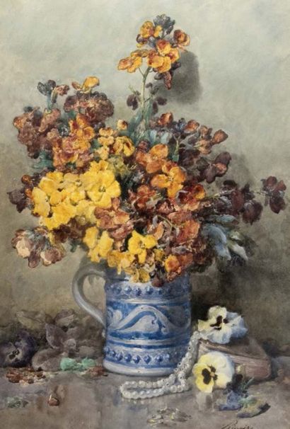François RIVOIRE (1842-1919) 
Bouquet de fleur
Aquarelle, signée en bas à droite
50...