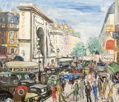 Lucien GENIN (1894-1953) 
La Porte Saint Denis
Huile sur toile signée en bas à gauche
58...