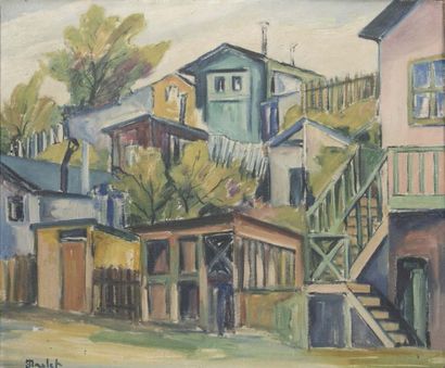 Elisée MACLET (1881-1962) 
Un coin de la Butte Montmartre
Huile sur toile Signée...