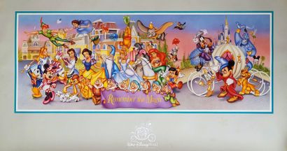Walt Disney World 25e anniversaire poster « Remember the Magic » Walt Disney World...