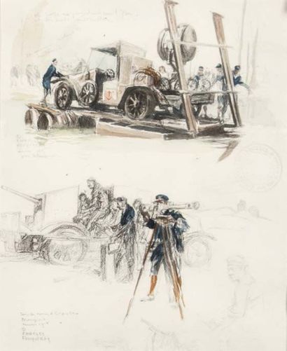 Charles FOUQUERAY (1869-1956) 
Deux lithographies
29 x 21,5 cm et 27 x 24 cm