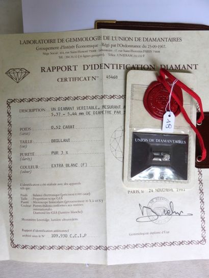 Diamant sur papier, (certificat de l'Union...