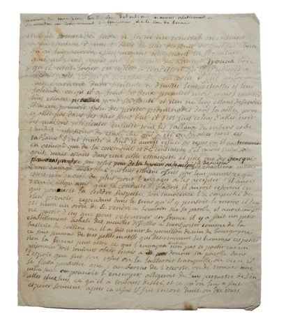 null Mémoire du Comte de Sade sur sa détention à Anvers: 1 feuillet in-8 de la main...