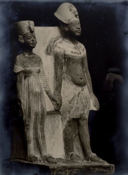 ALBERT RUDOMINE (1892-1975) 
Akhenaton et Néfertiti, vers 1930.
Signé en bas à gauche.
Tirage...