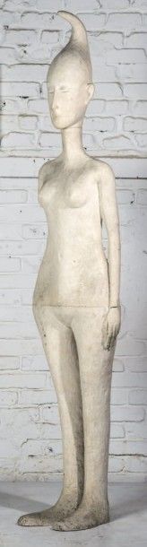 Georges AYVAYAN (1946) 
Sculpture platre monumentale, de 1999.
Signé et daté au feutre...
