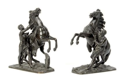Guillaume COUSTOU (1677-1747) d'après 
Les chevaux de Marly
Paire d'épreuves en bronze...