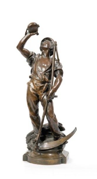 ANONYME 
Faucheur à la gourde
Epreuve en bronze à patine brune nuancée.
Ht. 35 c...