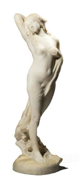 CONTRERAS Jesus Fructuoso (1867-1902) 
L'Eveil
Sculpture en marbre blanc signée et...