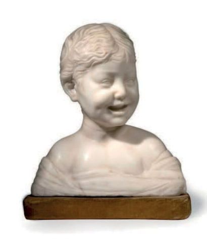 null Sculpture en marbre blanc
Représentant un buste de jeune homme.
XIXe siècle.
Dans...