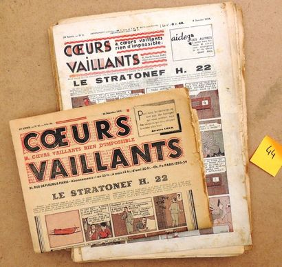 COEURS VAILLANTS 1938.
Ensemble de 47 numéros:...