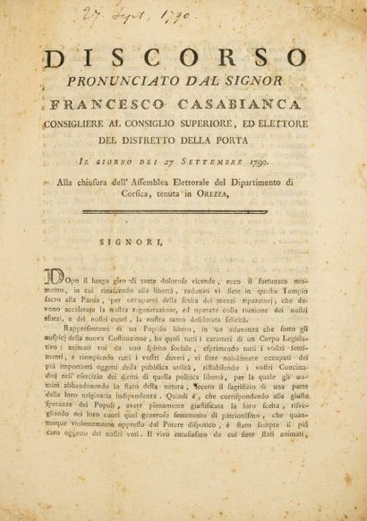 null [CORSE/1790].
Discorso pronunciato dal Signor Francesco Casabianca consigliere...