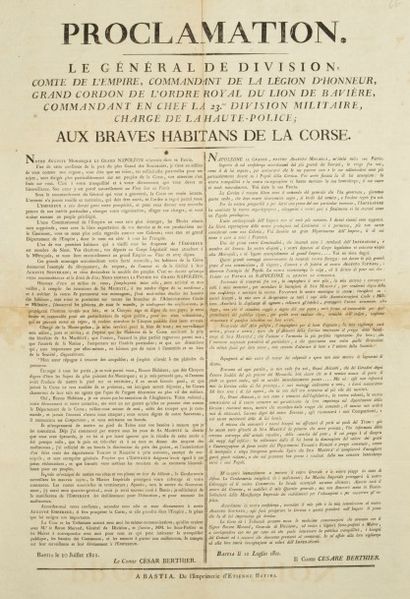 [CORSE/1811].
Proclamation. Le Général de...