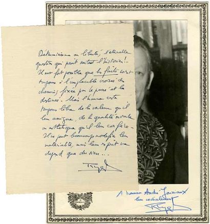 HUYGHE René [Arras, 1906 - Paris, 1997] 3 Grandes photographies, signées, collées...