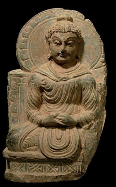 ART GRECO-BOUDDHIQUE DU GANDHARA (Ier - Vème siècle) Bouddha en méditation. Cachemire....