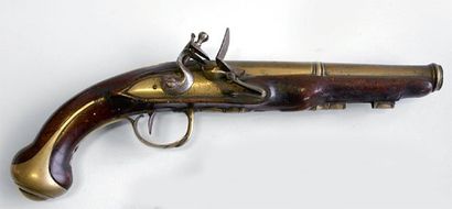 Pistolet de marine en bronze et laiton doré,...