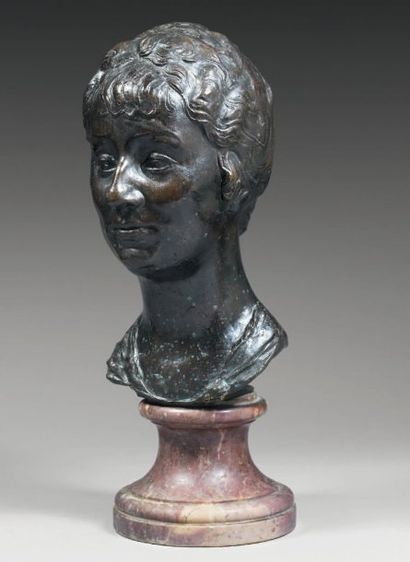 Léon-Ernest DRIVIER (1878-1951) « Buste de Madame Rouquette » Epreuve en bronze à...