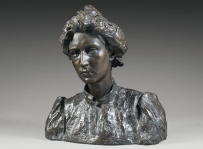 Charles DESPIAU (1874-1946) « Buste de Marie RUDEL », 1903 Epreuve en bronze à patine...