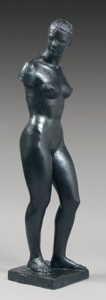 Charles DESPIAU (1874-1946) « Assia sans bras » Epreuve en bronze à patine noire,...