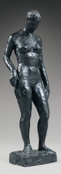 Charles DESPIAU (1874-1946) « Etude pour Assia » Epreuve en bronze à patine noire,...