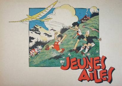 JIJÉ. « Jeunes Ailes ». (Blondin et Cirage n°3). Editions Averbode 1946. Album broché...