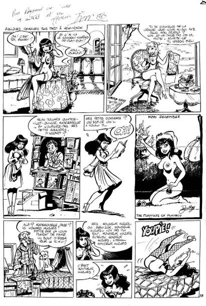 Jaap De BOER. « Betty Page ». Encre de Chine noire pour la planche 33 de cette aventure...