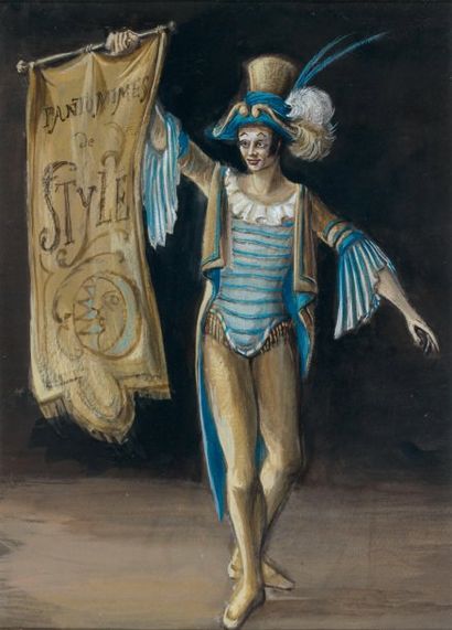 Jacques NOEL, né en 1924 « Pantomime de style » Aquarelle. Non signée 27,5 x 19,5...