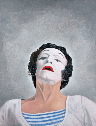 Frédéric PARDO né en 1944 « Portrait du Mime, 1980 » Huile sur panneau Signée en...